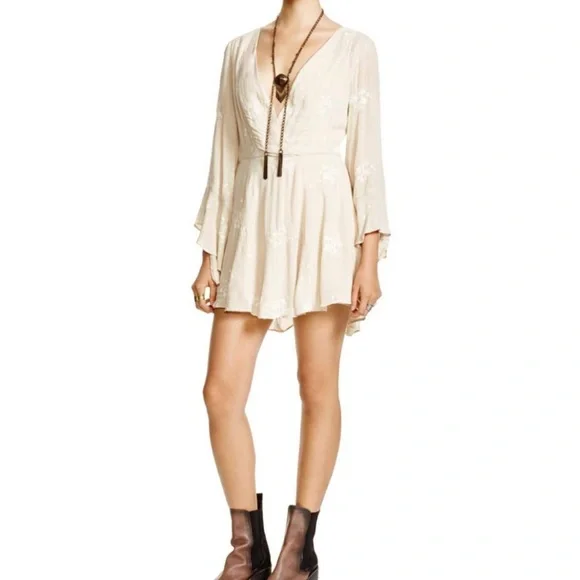 free people jasmine embroidered dress Robe brodée 'Mivilud' sarrasin buckwheat / XL main image 1